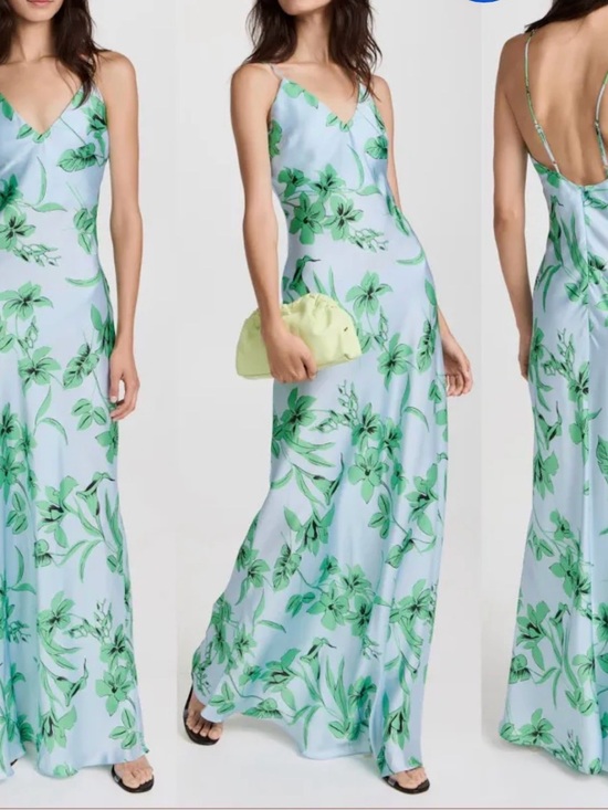 Ramy Brook Dresses & Skirts - Ramy Brook Light Blue Floral Backless Slip Maxi Dress